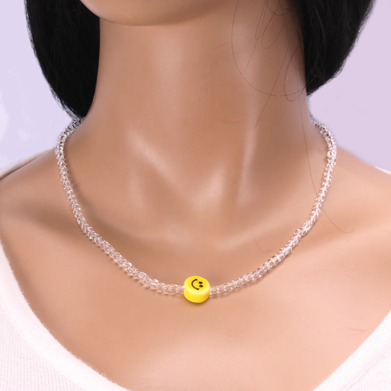 Popular Rice Beads Necklace Bohemian Necklace Necklace Smiley Face Millet Beads Simple Necklace