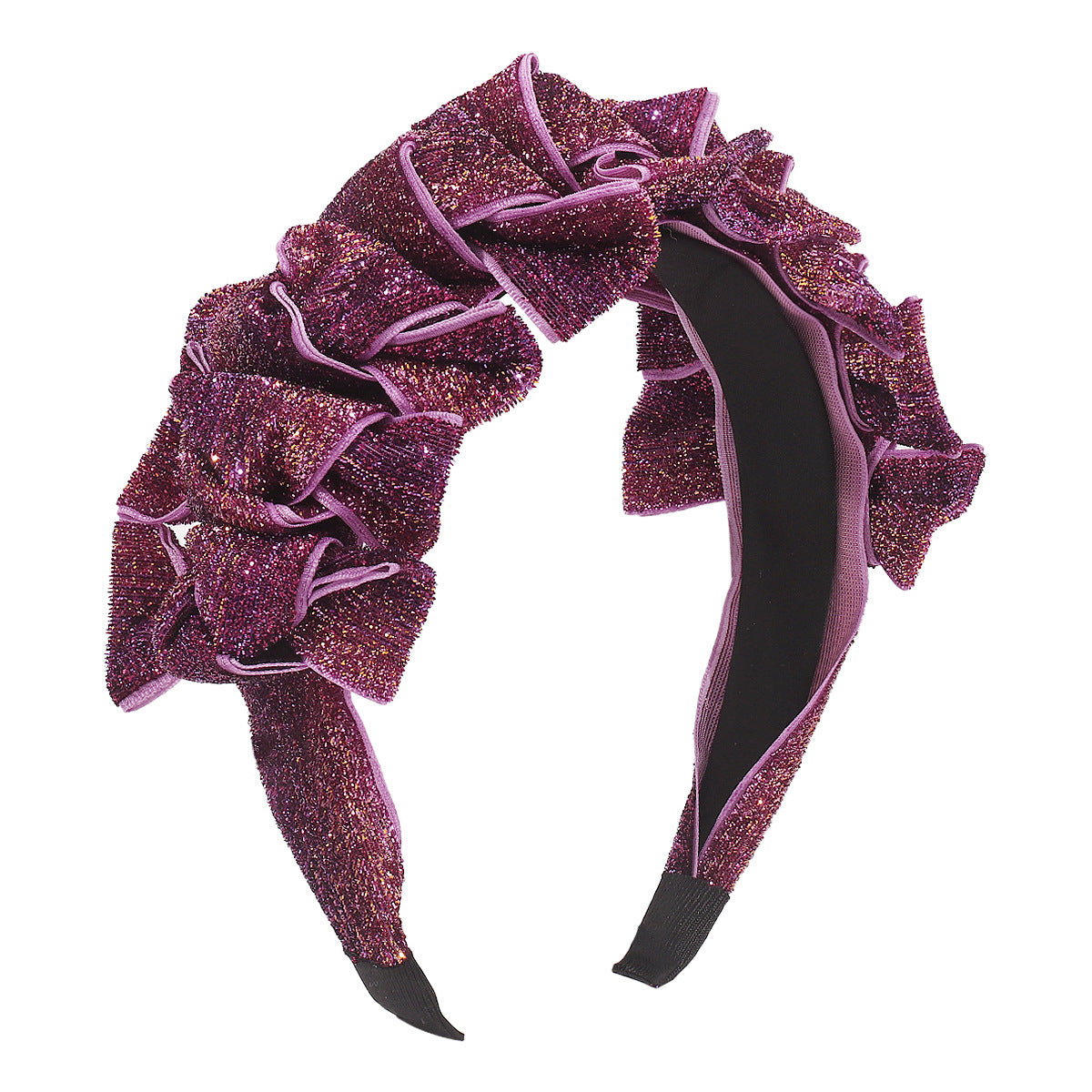 F5237 Exaggerated geometric three-dimensional fashion headband bowknot bright silk personality trendy style street style net red headband