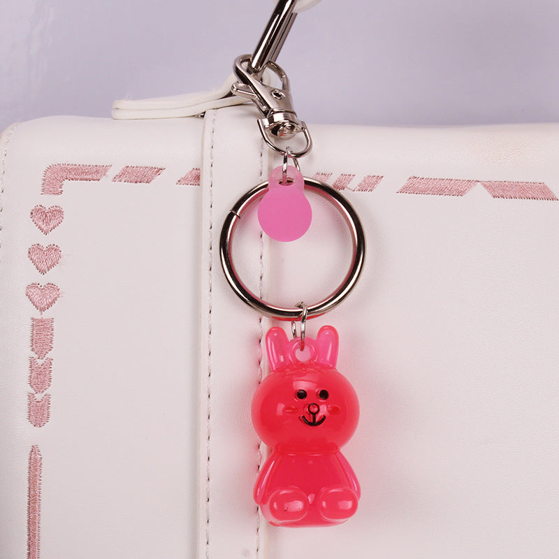 Cute Cartoon Rabbit Bear Keychain Pendant Car Bag Key Ring Small Gift Ornament