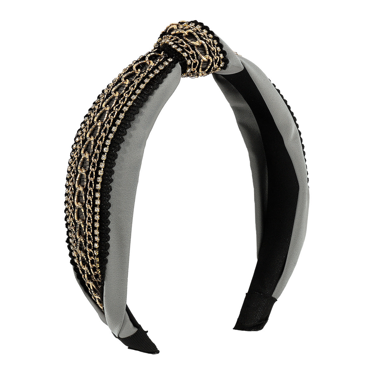 F457 Exaggerated Rhinestone Headband Baroque Claw Chain Chain Palace Retro Pressed Hair Headband Female