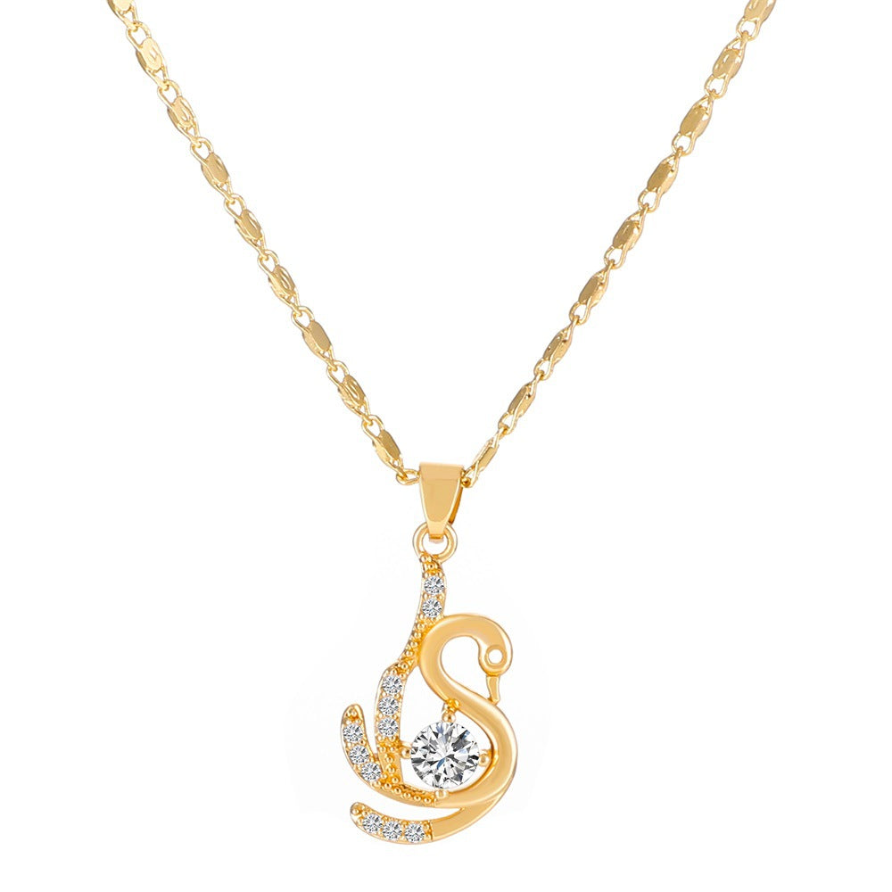 Diamond Love Necklace Retro Fashion Temperament Butterfly Tassel Heart Shaped Clavicle Chain Net Red Sweater Chain