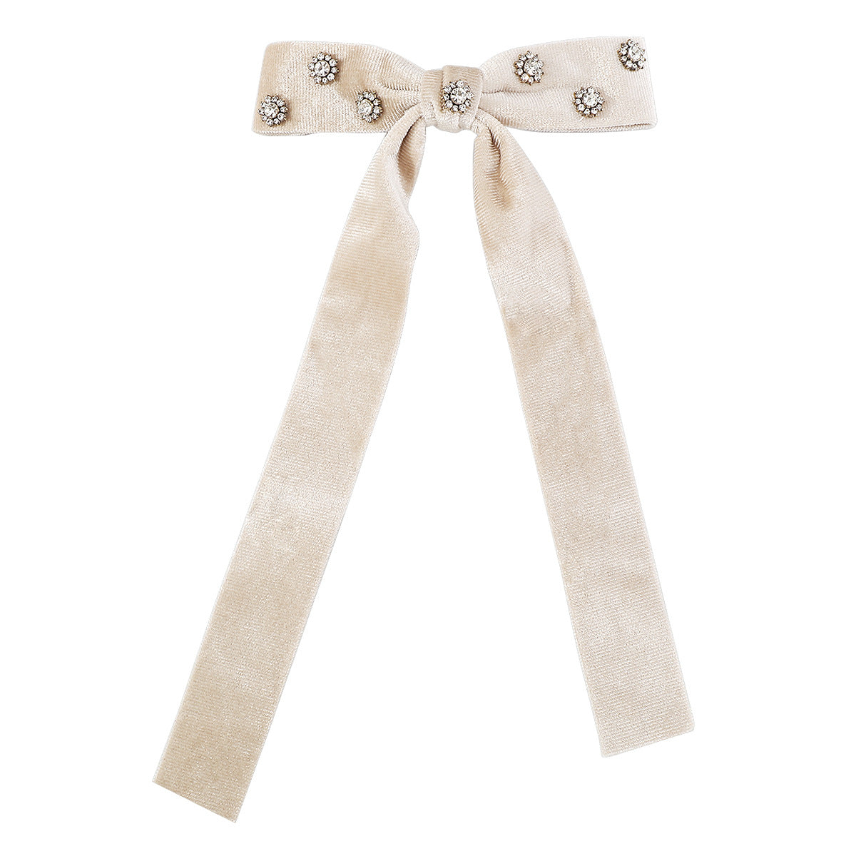 F5272 Autumn and Winter Temperament Flannel Personality Rhinestone Spring Clip Bowknot Light Luxury Retro Rhinestone Lengthening Hair Clip