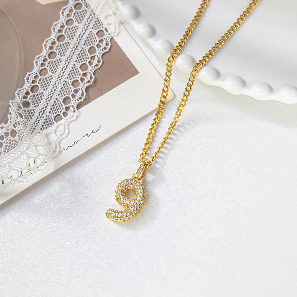 Jewelry Ins Hip Hop Number Necklace Angel Lucky Number Clavicle Chain