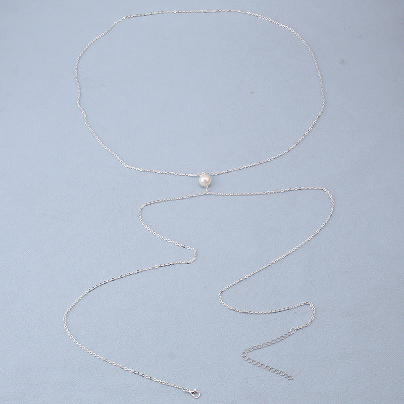 Fashion Street Shooting Summer Beach Sexy Bikini Pearl Connection Waist Chain Body Chain One Chain Accessories