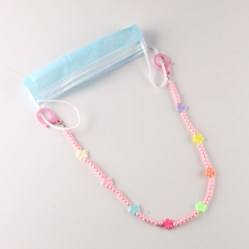 Ins jewelry explosive flower acrylic smiling face children anti-lost multi-purpose mask chain glasses chain
