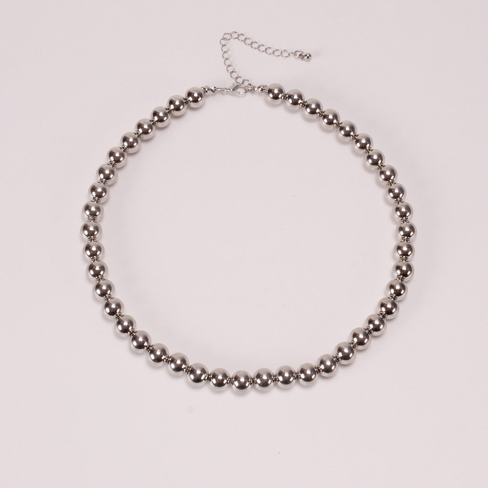 Jewelry Simple Imitation Pearl Geometric Set Necklace Personality Mix and Match CCB Beaded Clavicle Chain