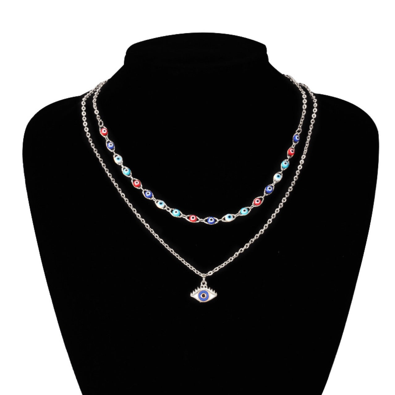 Jewelry multi-layer devil's eye pendant necklace fashion personality trend eye necklace