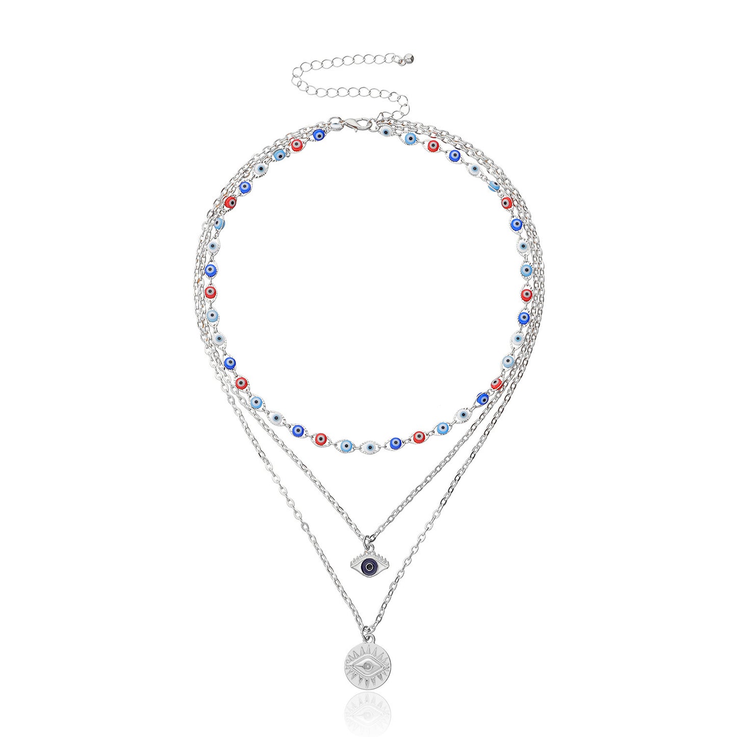 Jewelry Fashion Exaggerated Trend Eyes Necklace Multi-layered Devil's Eye Pendant Necklace