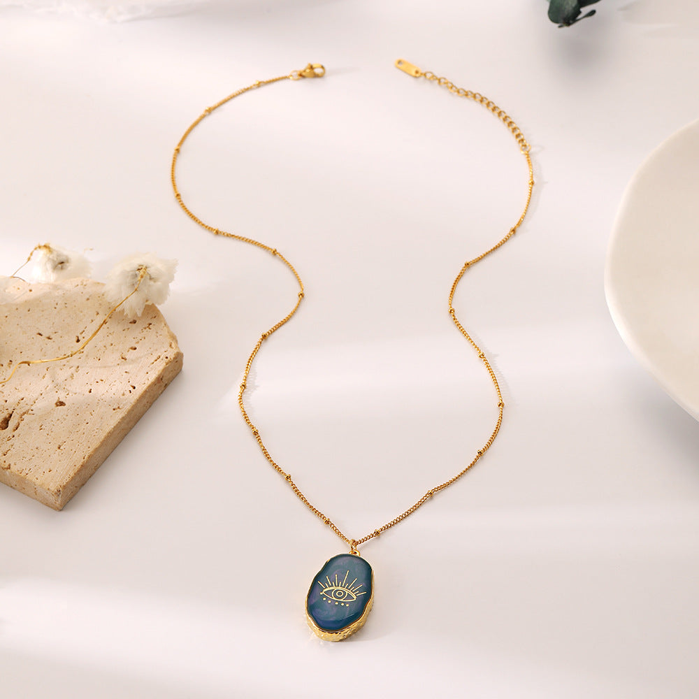 Niche Design Sense Personality Fashion Irregular Ellipse Resin Sun DIY Handmade Necklace