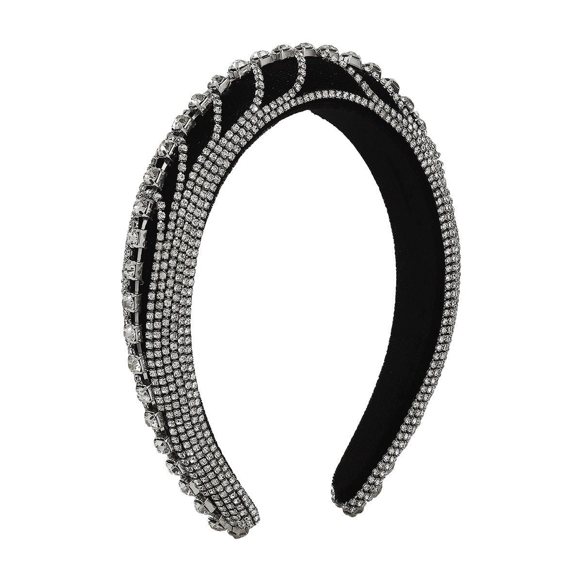 F4624 Exaggerated Rhinestone Claw Chain Headband Female Baroque Light Luxury Palace Heavy Industry Headband Hairpin