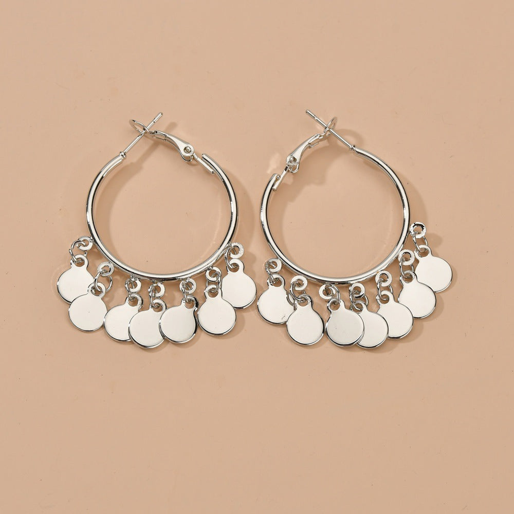 Metal sheet pendant earrings punk metal big earrings personality fashion earrings earrings step into accessories