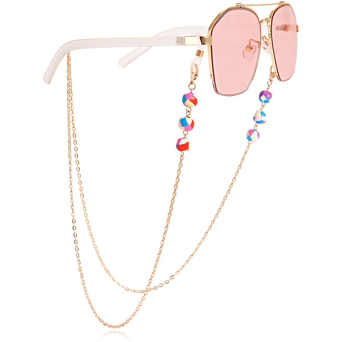 Colorful mask hanging chain Glasses hanging chain soft pottery flower butterfly glasses chain mask chain
