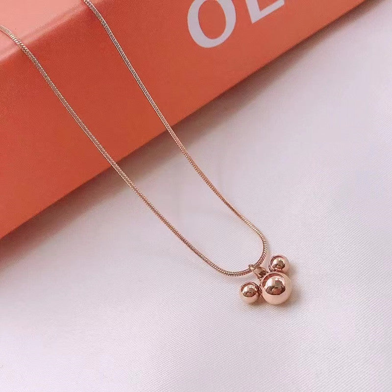 Minority Design Fashion Trendy People Versatile Mickey Necklace Titanium Steel Women's Retro Clavicle Sweater Chain Women's Fashion