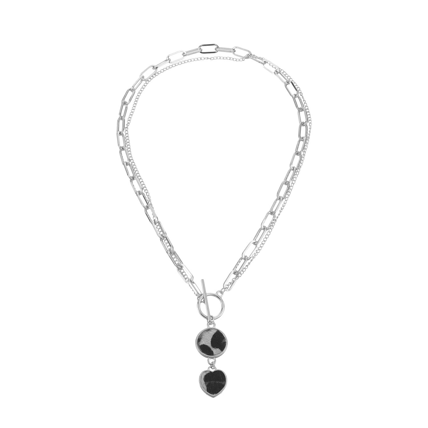 Jewelry Fashion Temperament Leopard Pattern Love Circle Women's Necklace Personality Trend Bamboo Metal Chain