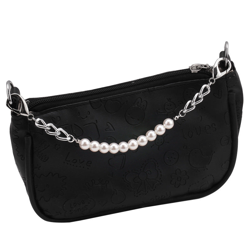 Jewelry imitation pearl all-match thick chain bag chain personality fashion handmade beaded handbag decoration