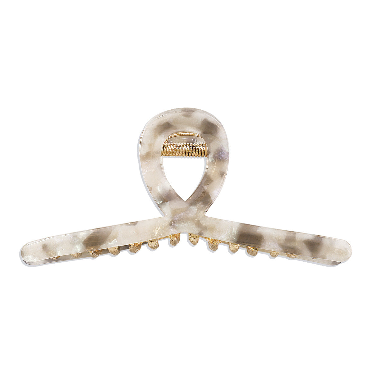 F436 Elegant Metal Plate Hair Shark Hairpin Frosty Resin Texture French Lazy Clipper Female