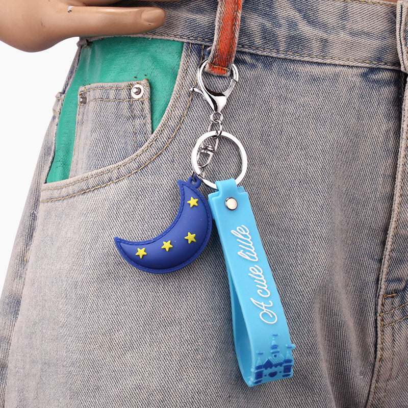Toy Story cartoon key chain monster pendant car key pendant rainbow sun polymer clay bag chain
