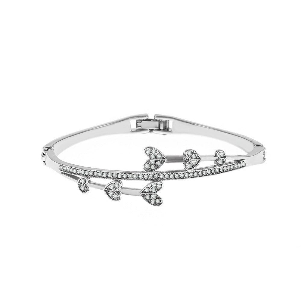 ins diamond bracelet fashion temperament hollow heart geometric bracelet watch accessories simple flower bracelet