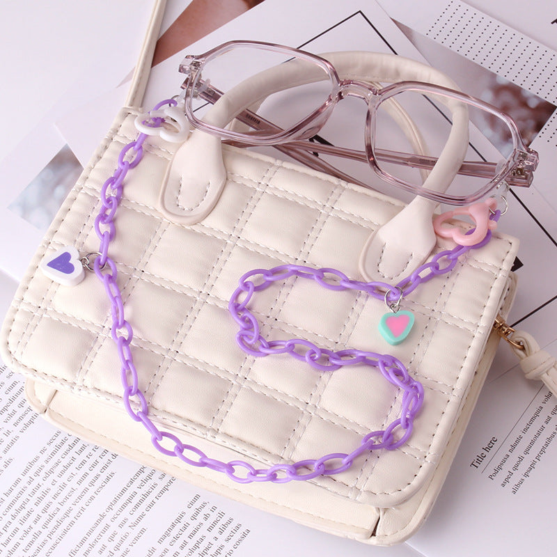 Candy Contrast Color Acrylic Mask Chain Anti-Le Soft Pottery Peach Heart Children's Glasses Chain Anti-lost Rope
