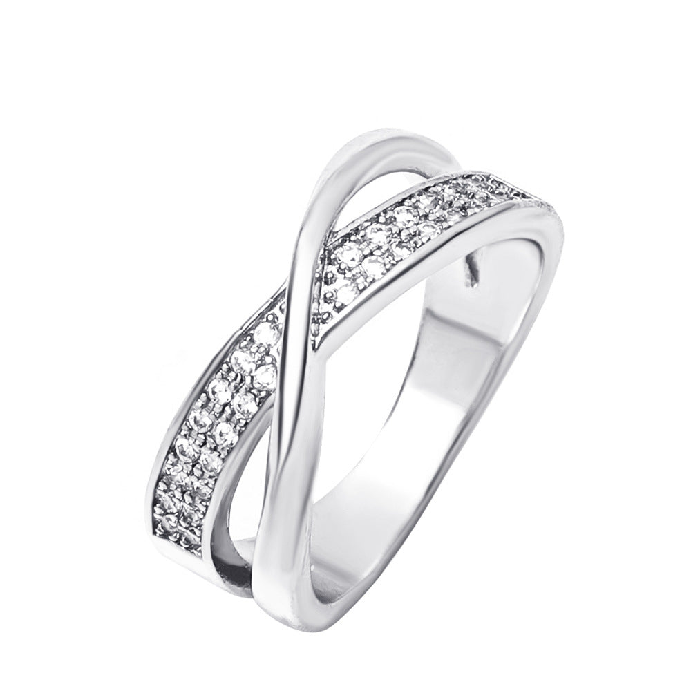 Ins cold zircon opening love ring super fairy fashion star letter hollow index finger ring net red