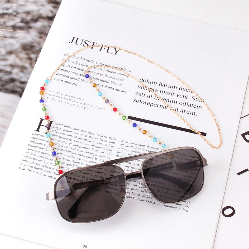 Personality Pearl Sunglasses Chain Hanging Neck Metal Chain Glasses Decorative Accessories Chain