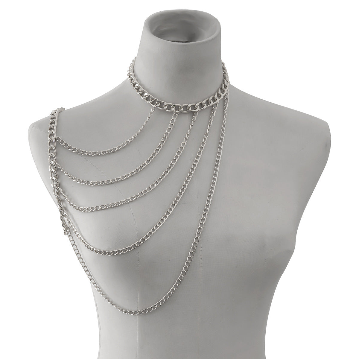 Fashion Trend Halter Neck Chain Clavicle Necklace Sexy Geometric U Shape Tassel One Shoulder Body Chain Female