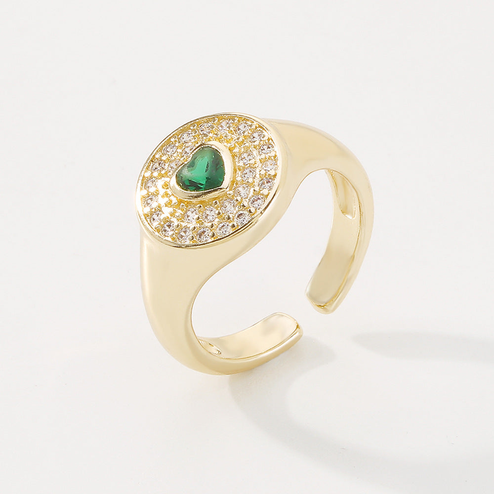 ZR11 Fashion Open Ring Simple Copper Crossing Romantic Love Ring Retro Creative Jewelry