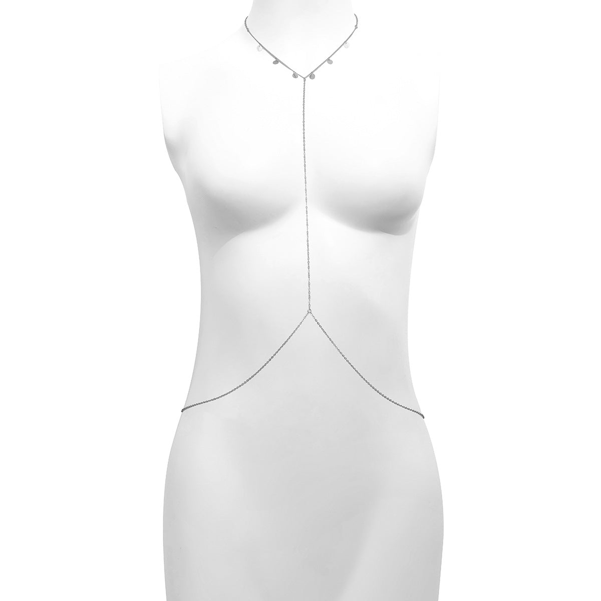 Jewelry Simple Sequin Tassel Cross Chest Chain Clothes Sexy Beach Geometric Thin Chain Body Chain