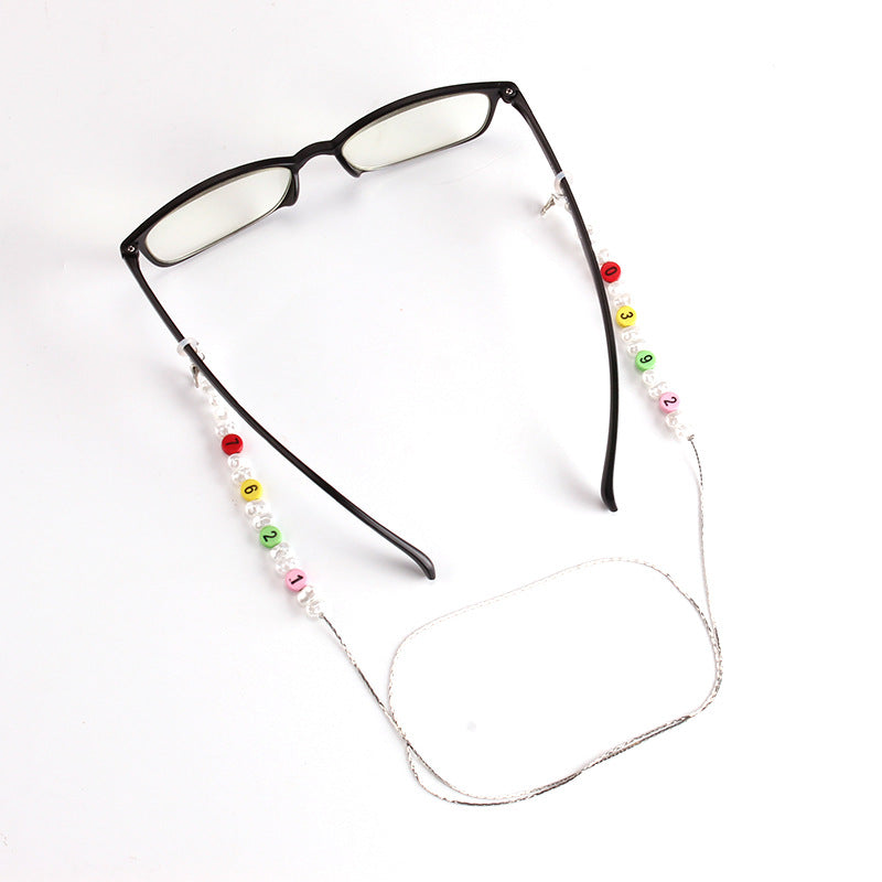 ins glasses chain gravel imitation pearl non-slip mask lanyard trend niche design mask chain