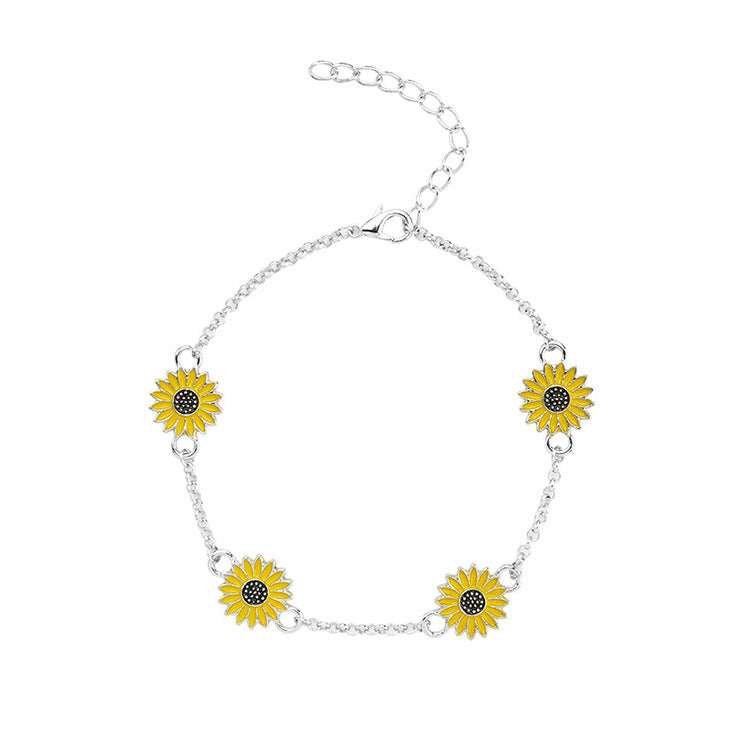 Alloy Sunflower Anklet Simple Creative Daisy Foot Ornament Ladies Gift Accessories