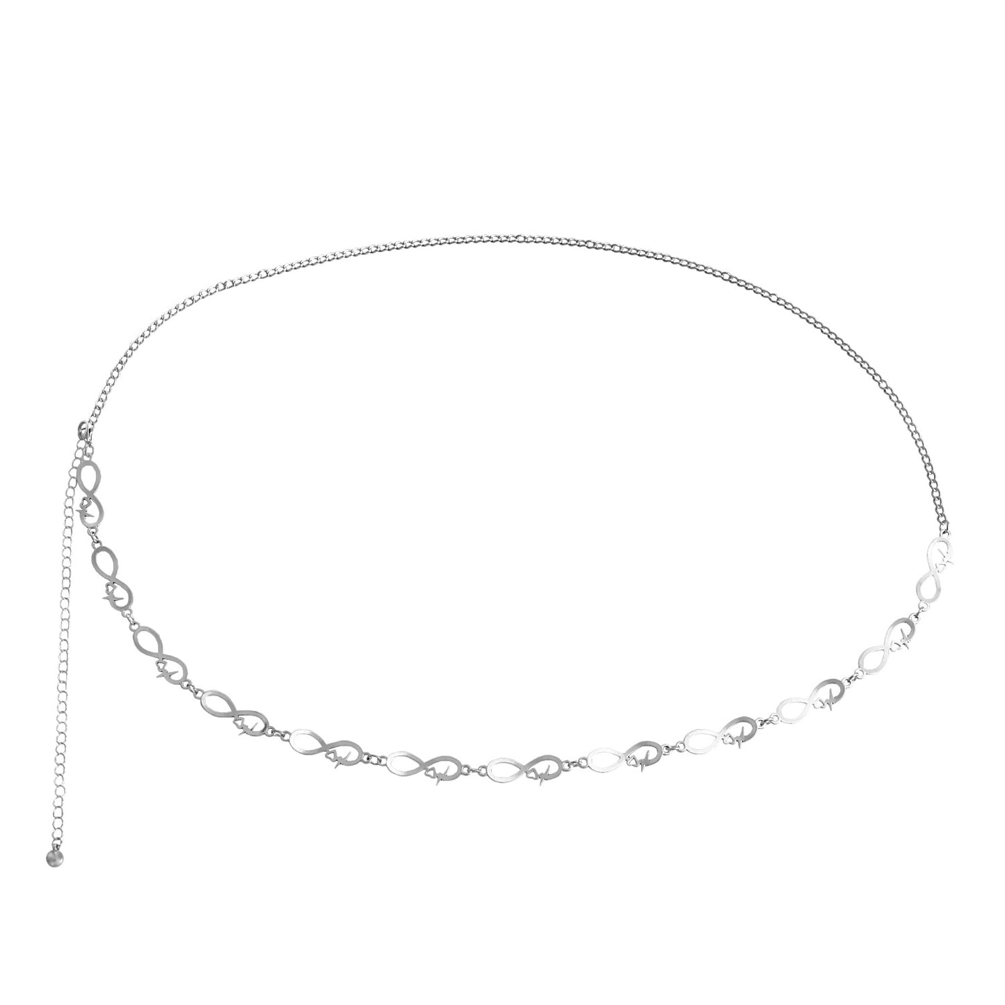 Jewelry punk splicing heart 8 character waist chain female fashion body chain accessories waistchain