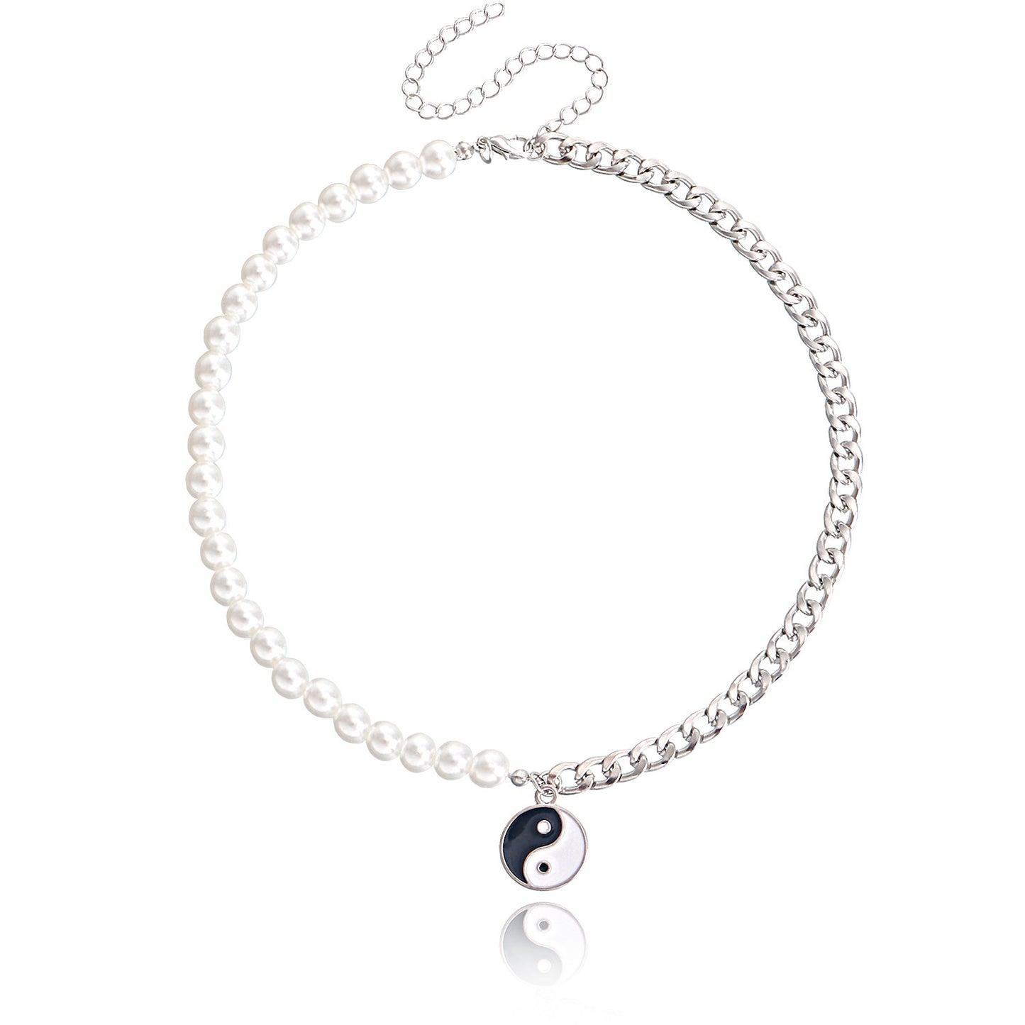 Jewelry punk little angel sweet cool dripping oil Tai Chi gossip necklace women's necklace does not fade