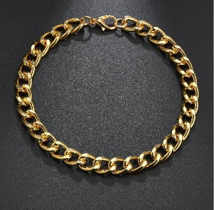Accessories Personalized Gold Aluminum Chain Bracelet Popular Thick Chain Bracelet Hip Hop Trendy Bracelet Jewelry