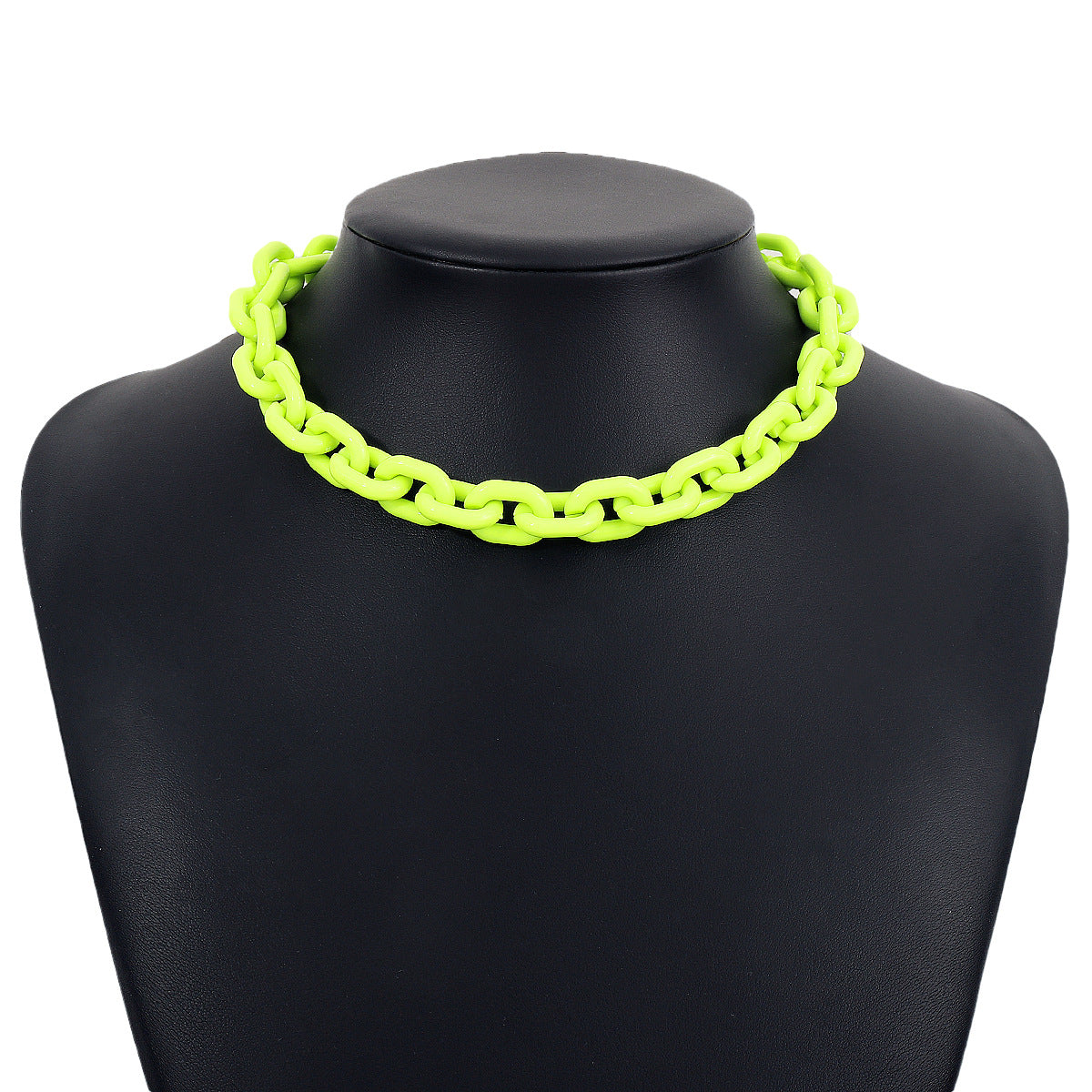 N932 Exaggerated Punk Hip Hop Resin Necklace Alloy Acrylic Retro Thick Chain Clavicle Chain Female