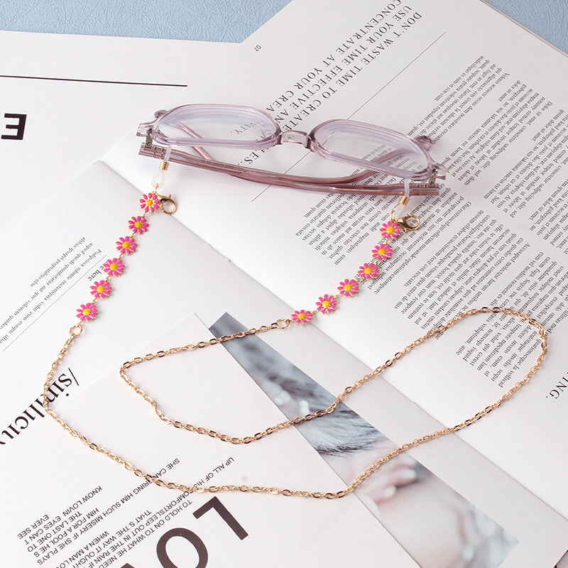 Jewelry chrysanthemum glasses chain dripping oil fashion mask hanging chain anti-slip anti-lost mask chain