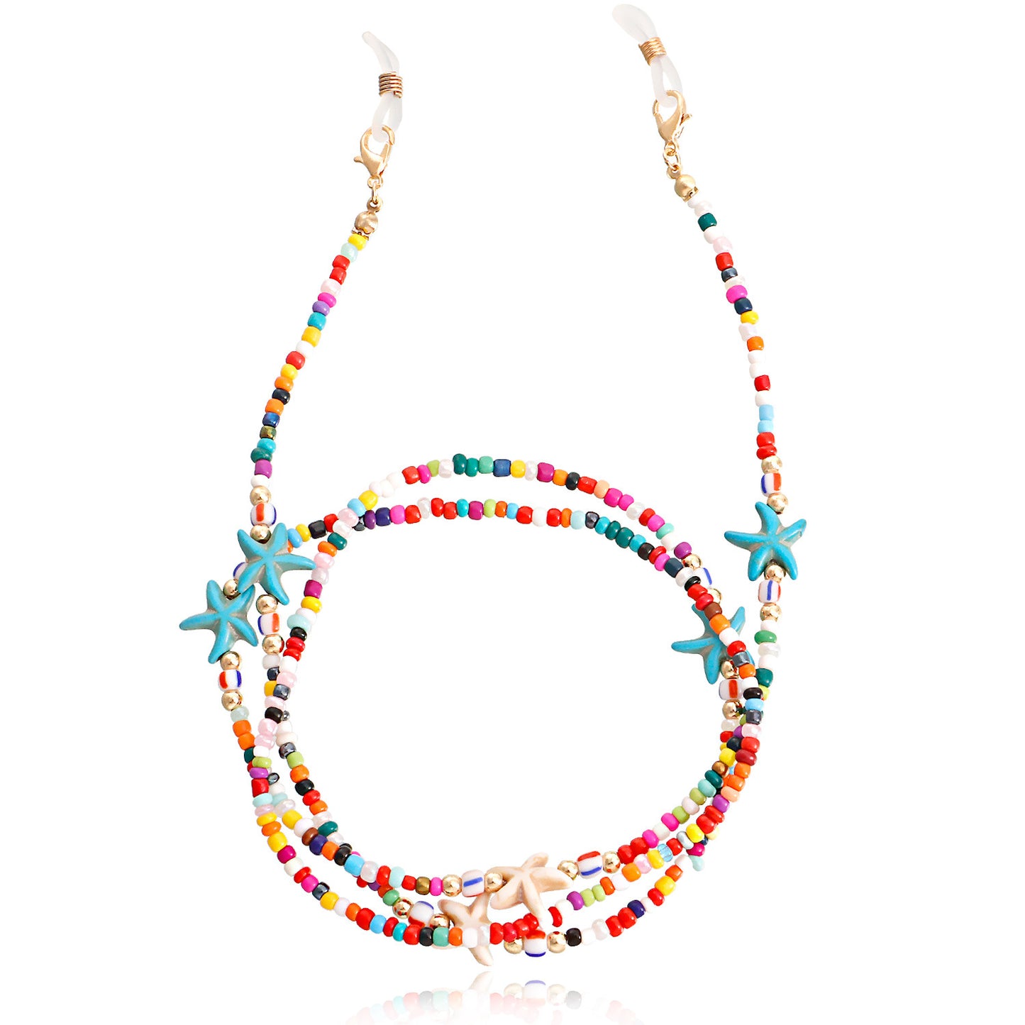 Mask hanging chain glasses chain acrylic pearl rice bead mask chain