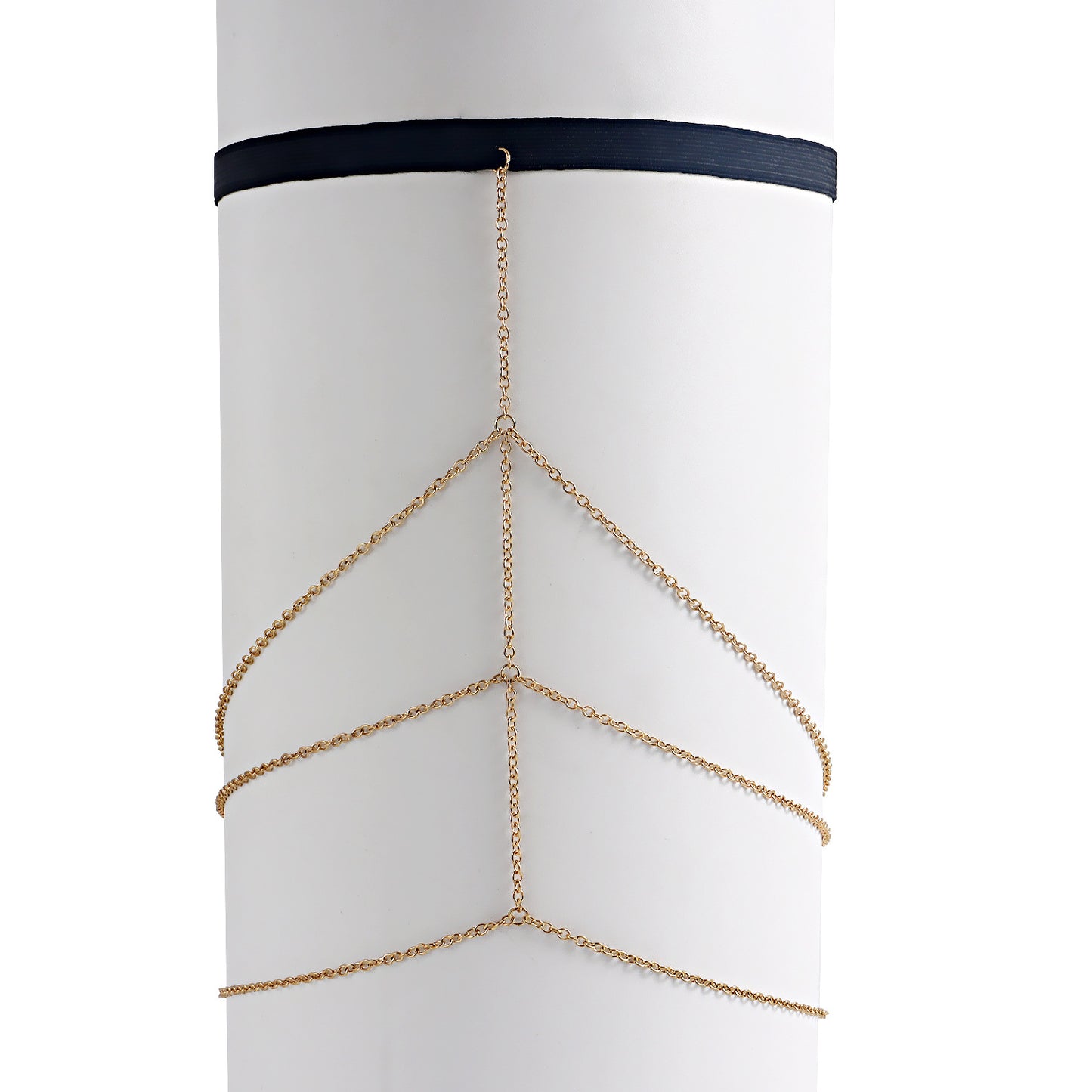 Casual all-match punk tassel wheat ear leg ring body chain sexy sweet cool elastic band metal thigh chain