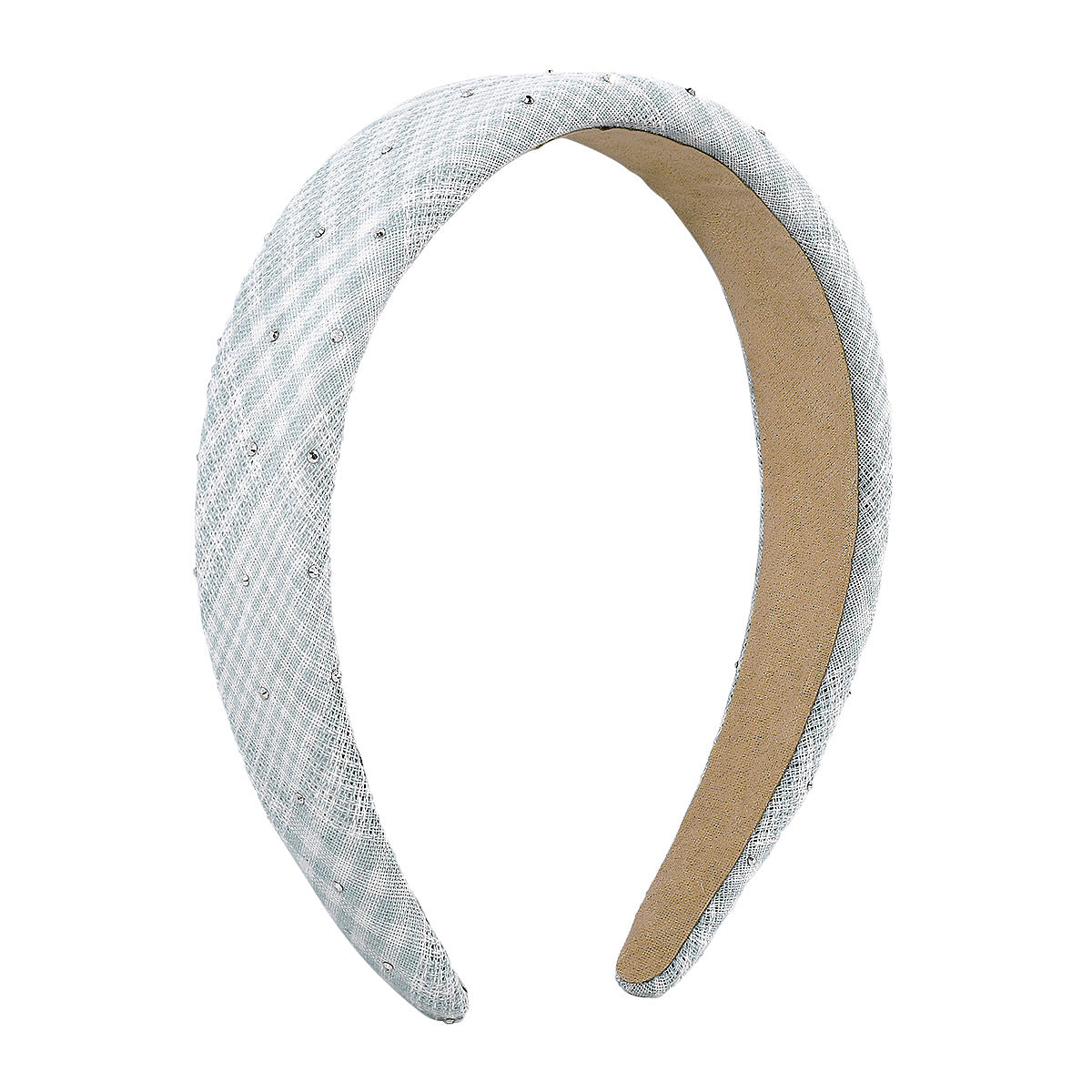 F4249 Retro literary and artistic fashion headband plaid pattern clear wide edge small perfume drill simple headband female
