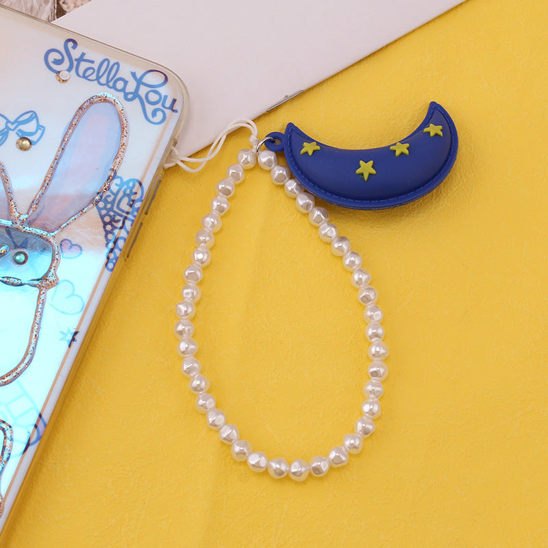 Jewelry ethnic creative monster sun soft pottery accessories pearl chain wristband mobile phone lanyard