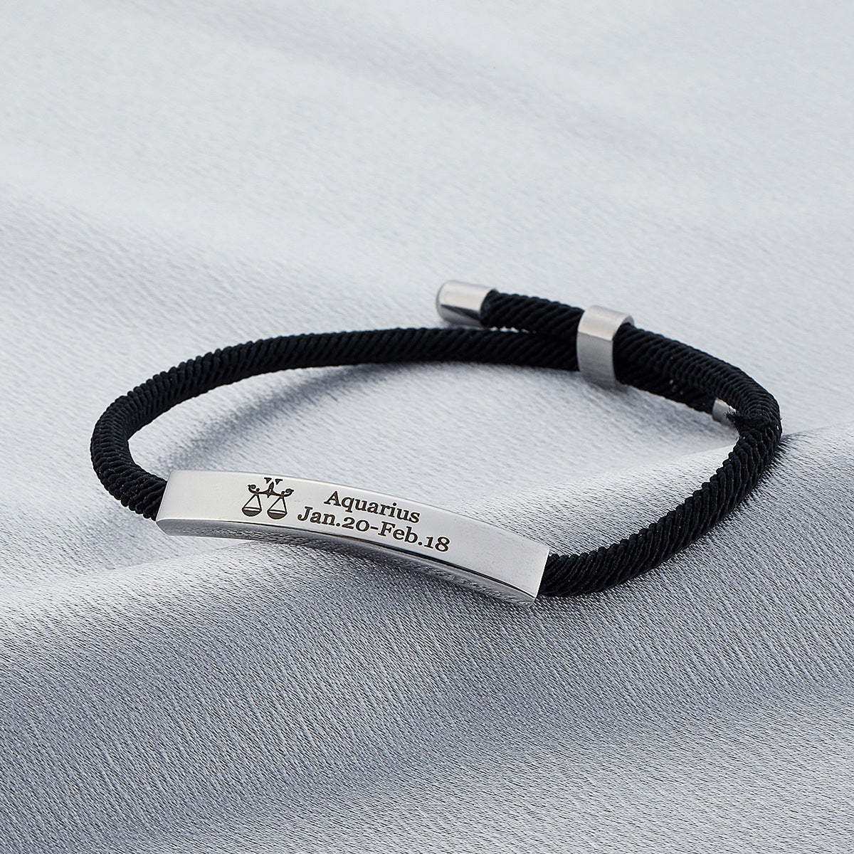12 Constellation Black Bracelet Handwoven Adjustable Lettering Bracelet Holiday Gift Ladies
