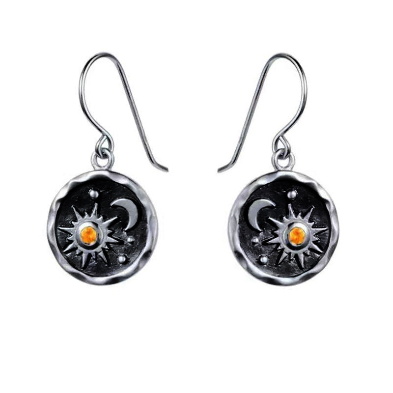 Jewelry Summer Bohemian Vintage Pendant Earrings Necklace Set Female Sun Moon Jewelry