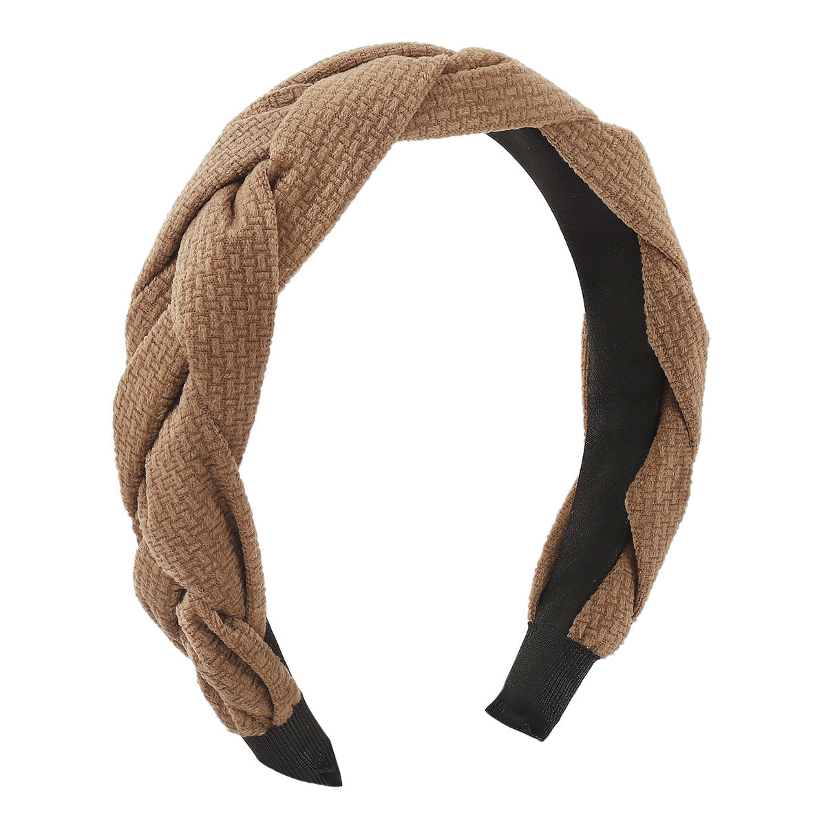 F5222 Retro Personality Twist Braid High Skull Top Headband Wide Border Flannel Simple Solid Color Fashion Headband