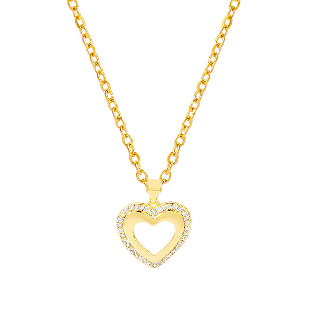 ZN161TikTok Light Luxury Geometric Niche Love Necklace Hollow Micro-inlaid Irregular Necklace