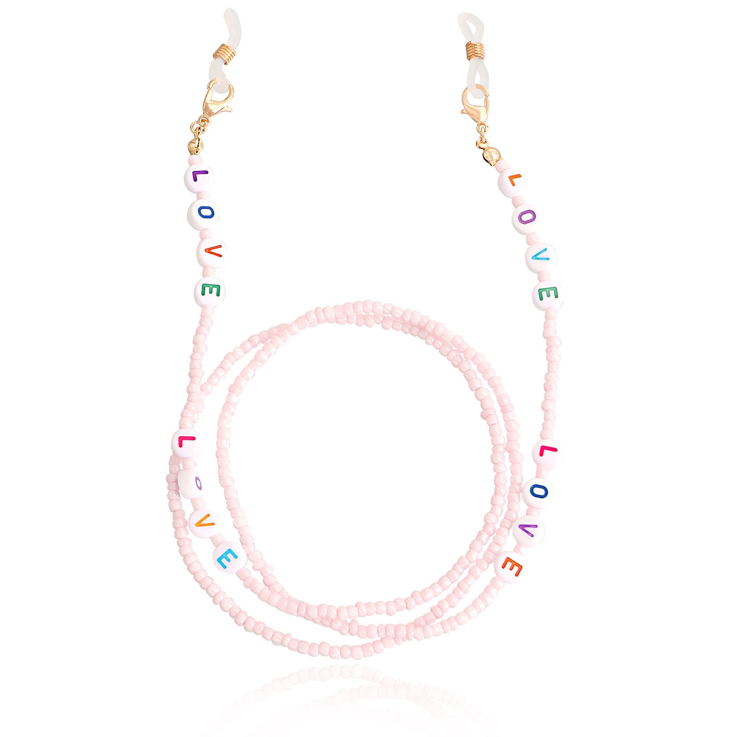 Jewelry Bohemia pure color rice beads LOVE letter glasses chain accessories women's mask non-slip chain