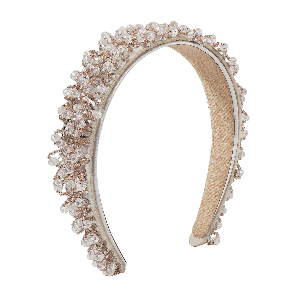 F4651 French elegant wide-brimmed candy-colored headband female ZA imitation crystal beaded sequins temperament small fragrant headband