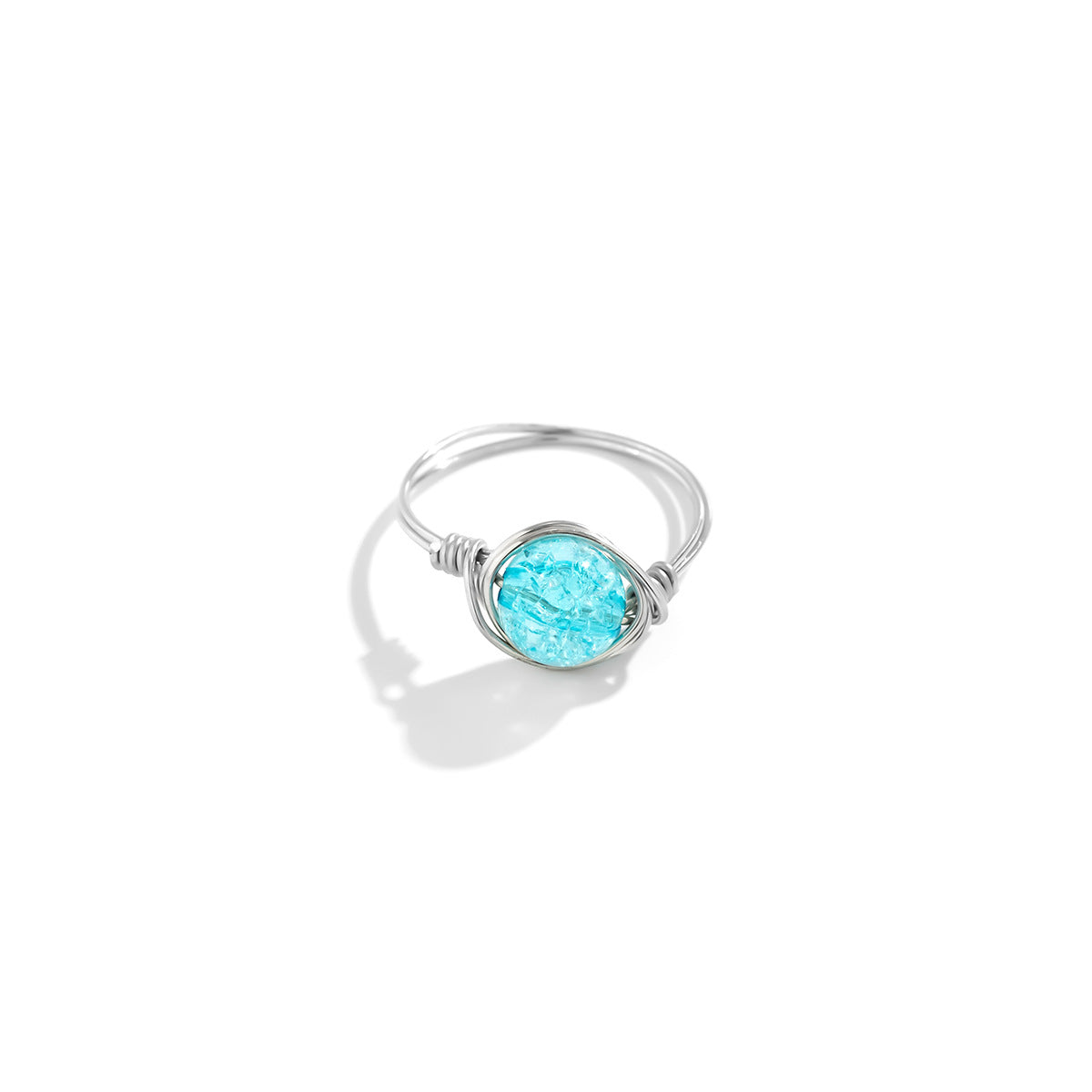 Jewelry Versatile Winding Metal Ring Hand Decoration Personality Simple Color Crack Bead Ring Female