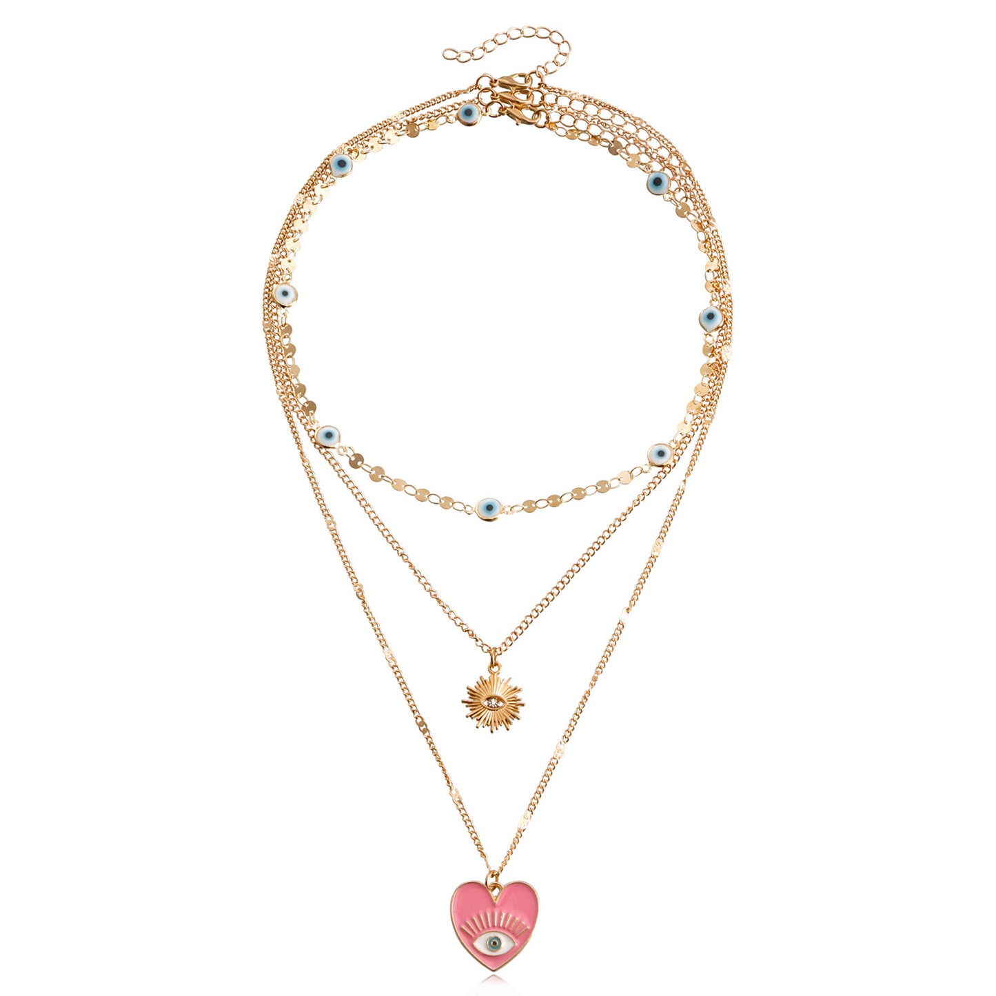 Jewelry ins multi-layer devil's eye collarbone chain cold eyes necklace female niche design sense