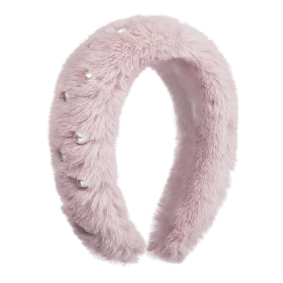 F4998 exaggerated autumn and winter plush headband women's light luxury retro cute pearl elegant geometric sweet headband