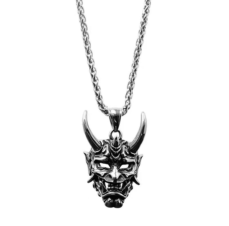 Summer Street Punk Pendant Necklace Male Ghost Mask Halloween Horror Ornament Gift