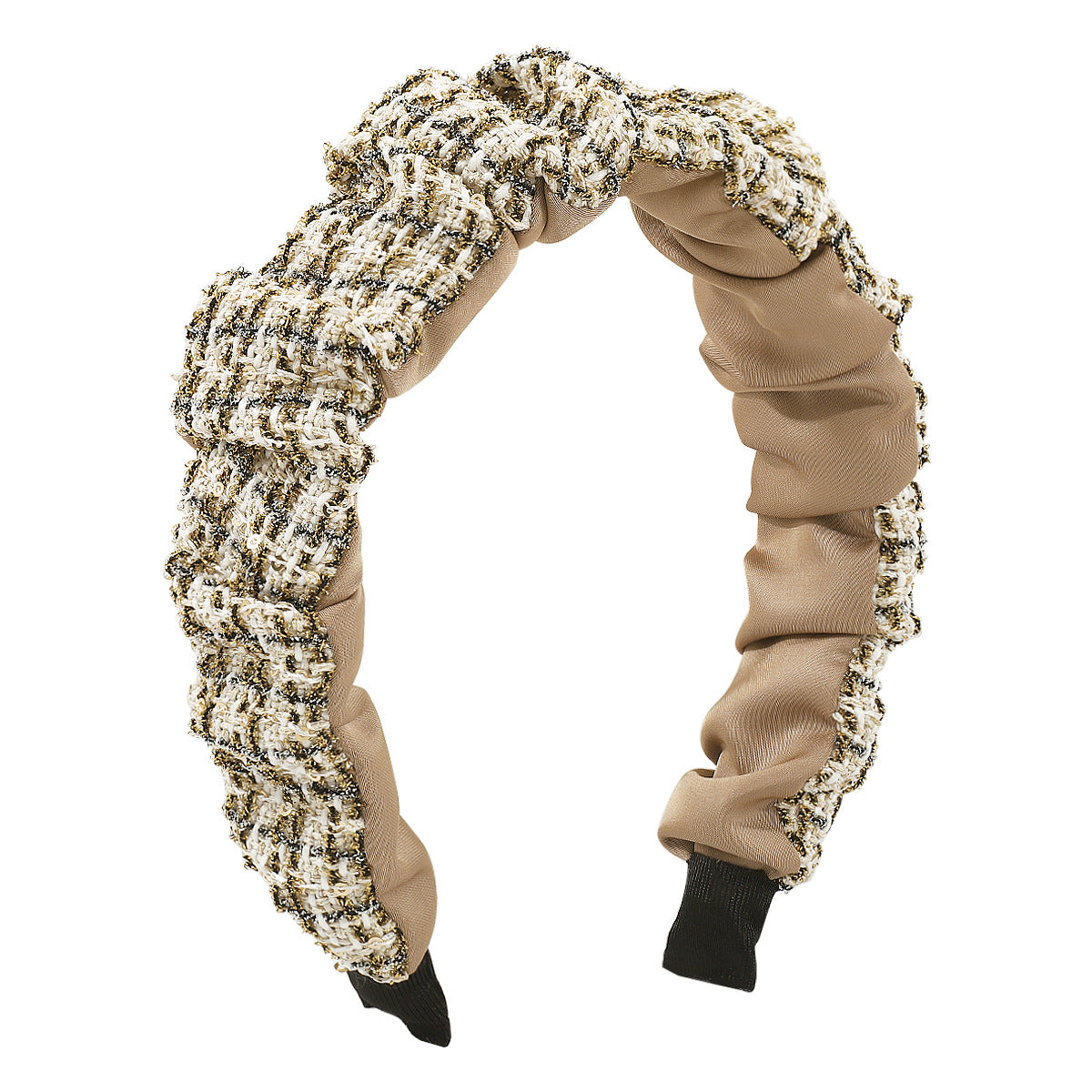 F5125 Creative Large Intestine Fold Headband Autumn and Winter Series Braided Contrasting Color Fabric Fashion Geometric Headband